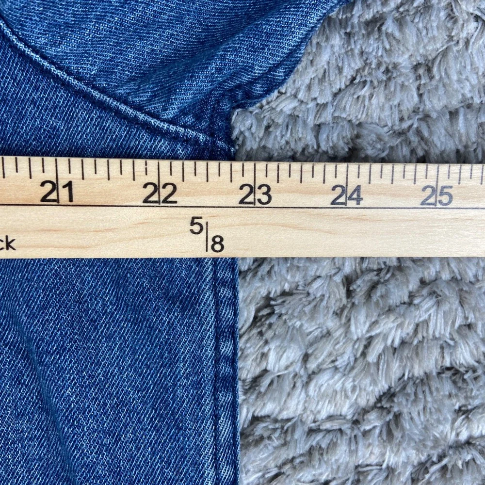 True Religion Print Single Needle Denim Jacket Men L Blue Quartz Wash Jean New